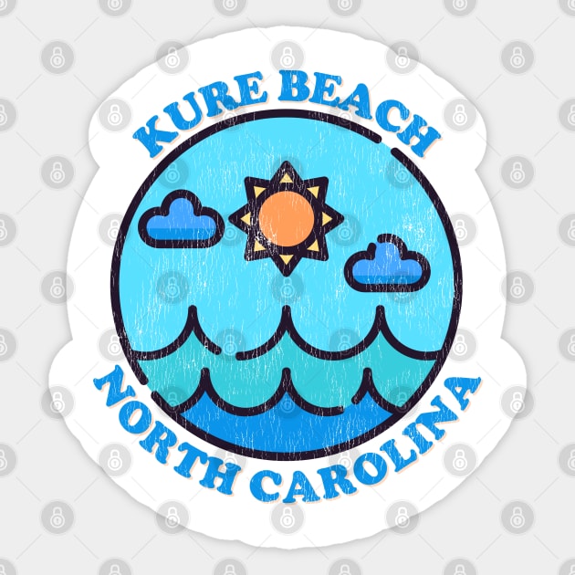 Kure Beach, NC Summertime Vacationing Ocean Skyline Sticker by Contentarama